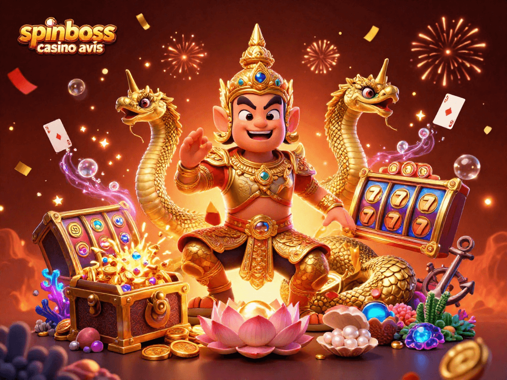 Vérifiez le spinboss casino avis à travers des illustrations dynamiques de jeux de casino.