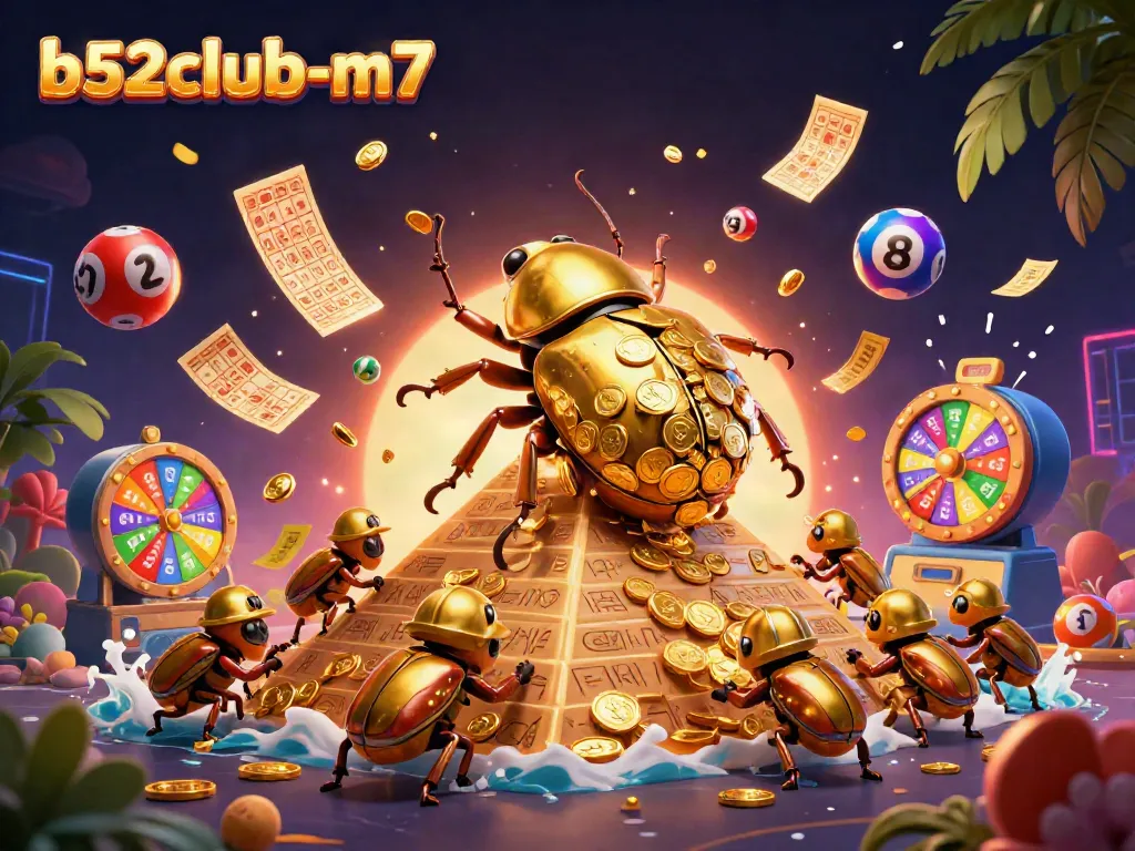 Experience thrilling moments at b52club-m7 with our dynamic lottery balls and gold coin visuals.