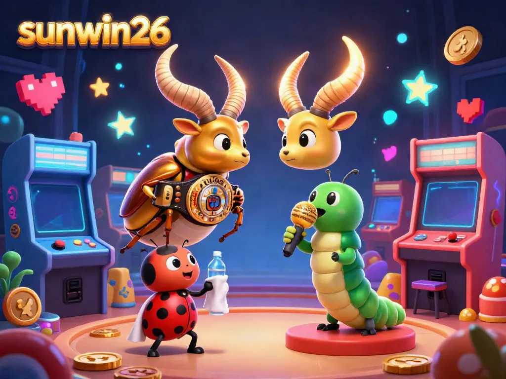 Experience the vibrant energy of sunwin26 with colorful gaming elements and animated characters in a lively casino.