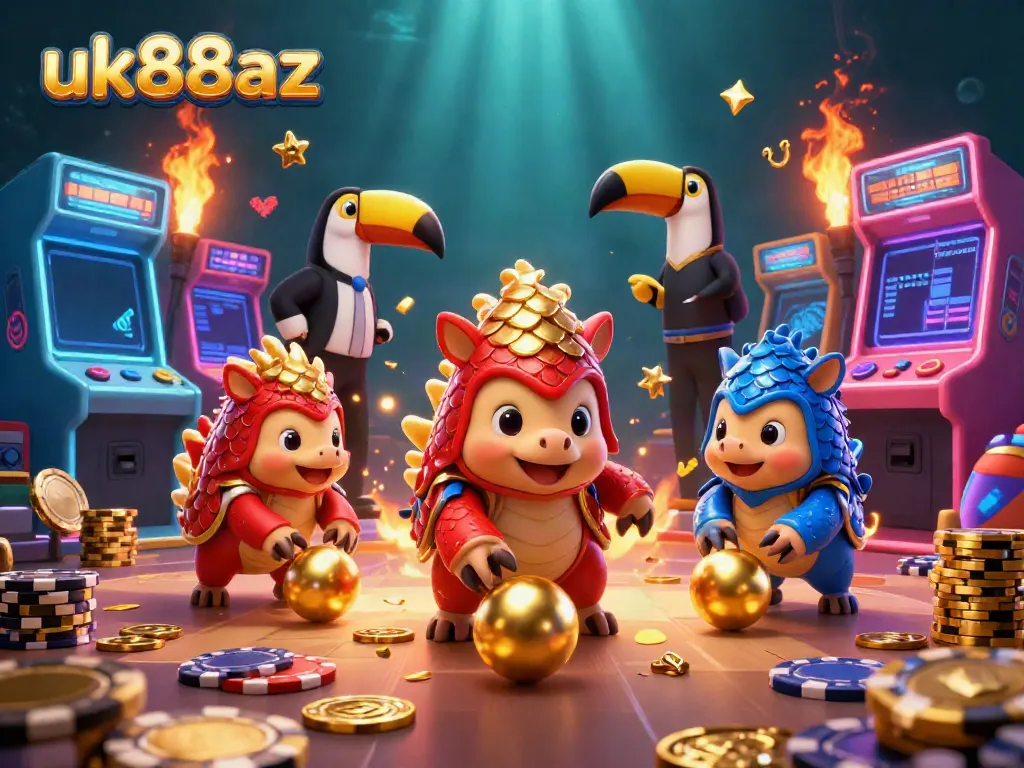 Engage with thrilling slots and poker action at uk88az featuring colorful pangolins and casino elements.