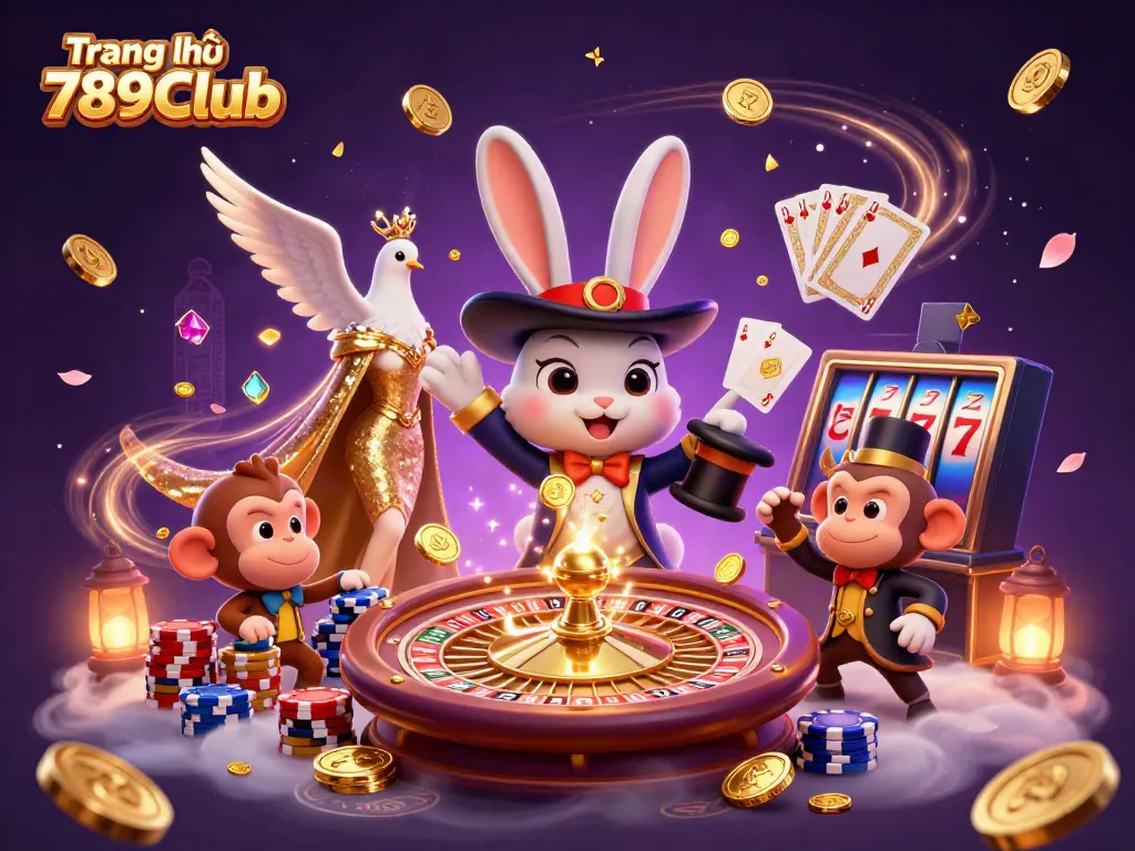 Experience thrilling gaming with Trang chủ 789Club's captivating 3D scene of luck and excitement.