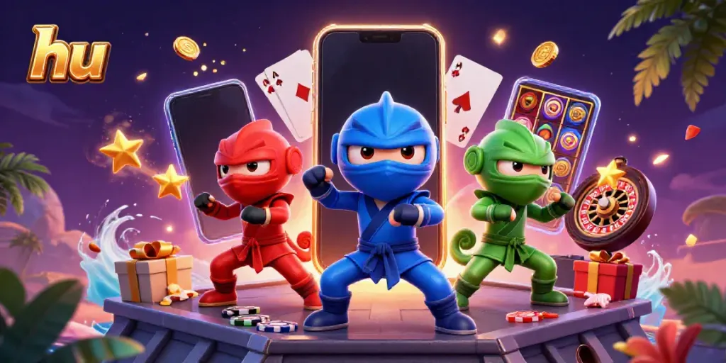 Engage with the dynamic chameleon ninjas illustrating the online gaming excitement at hu.