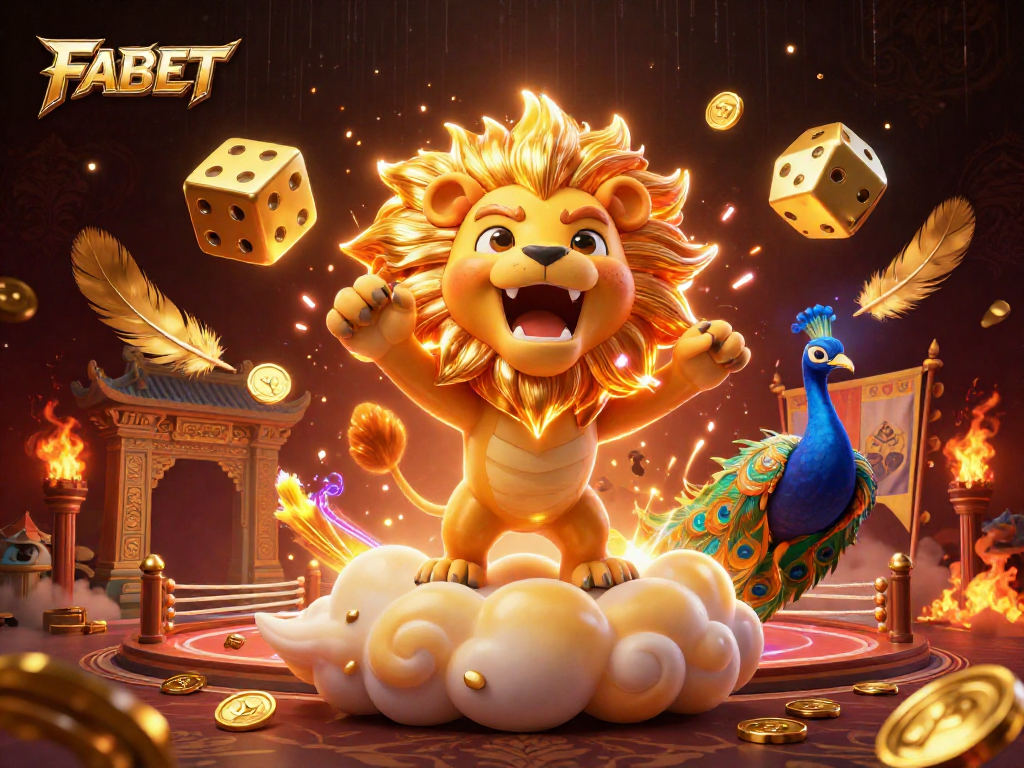 Experience the vibrant energy of FABET through this ultra-detailed 3D casino illustration.