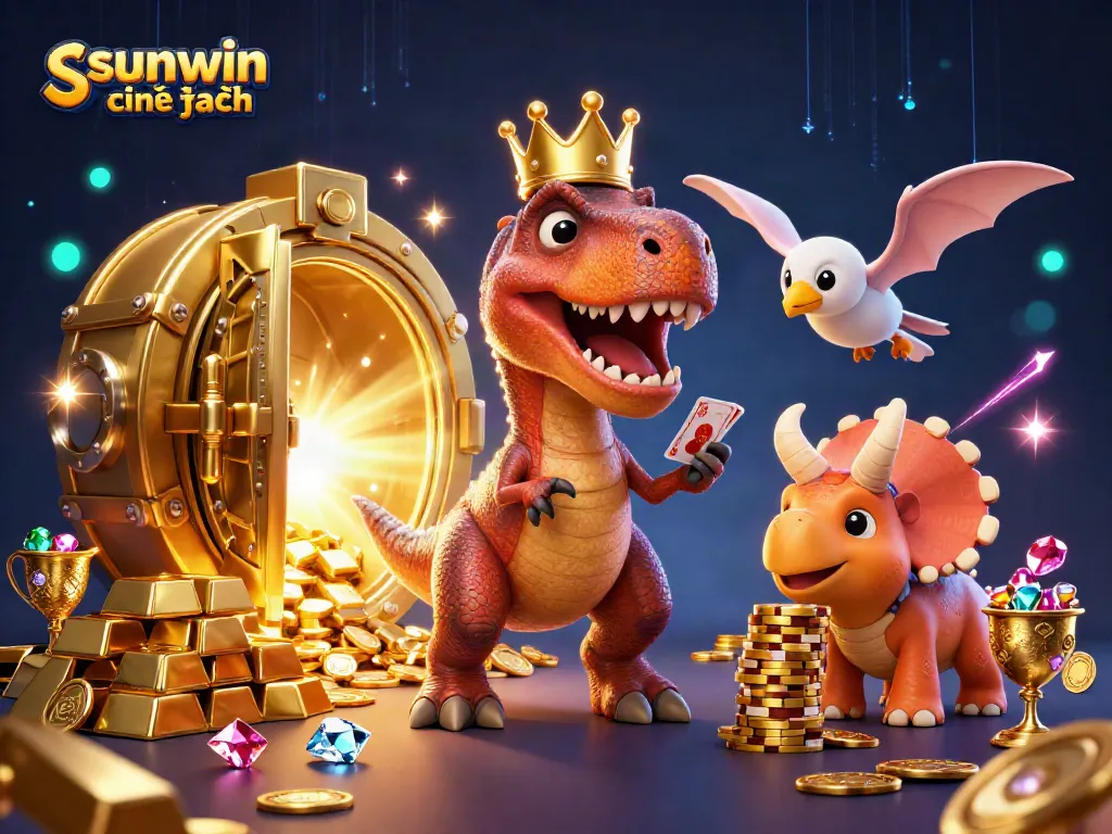 Engage in exciting card games with sunwin chính hãng, featuring vibrant characters and dazzling casino elements.