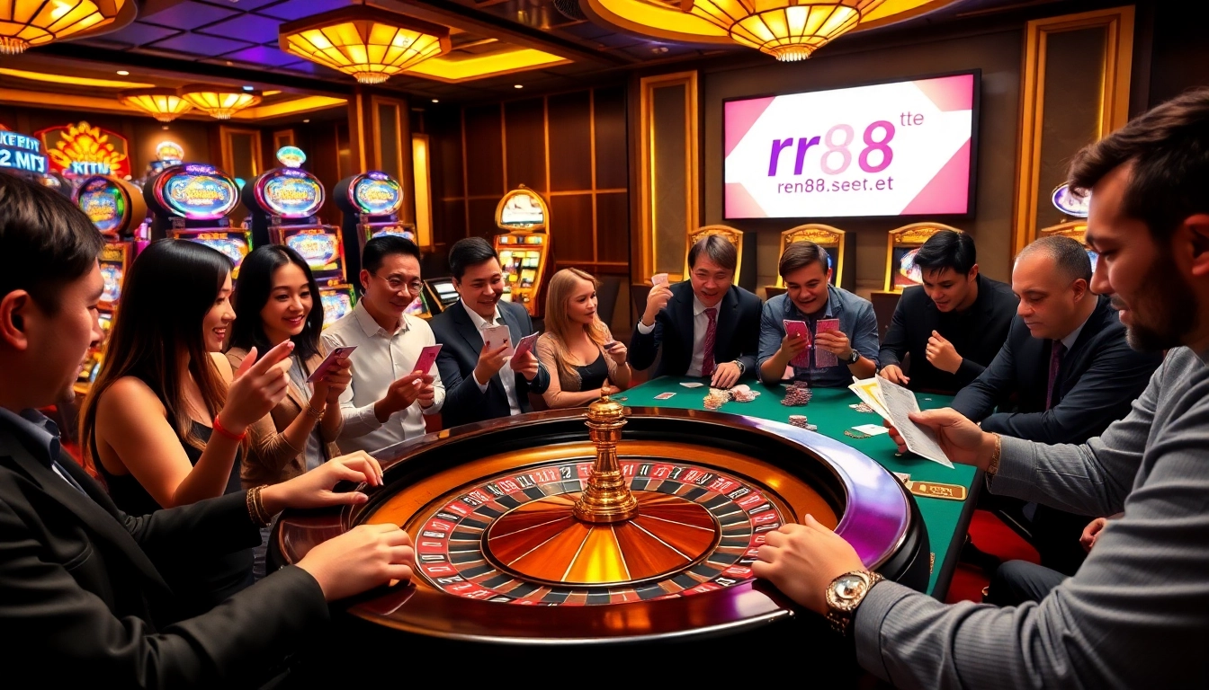 Engaging players at rr88.se.net placing bets on roulette and poker.