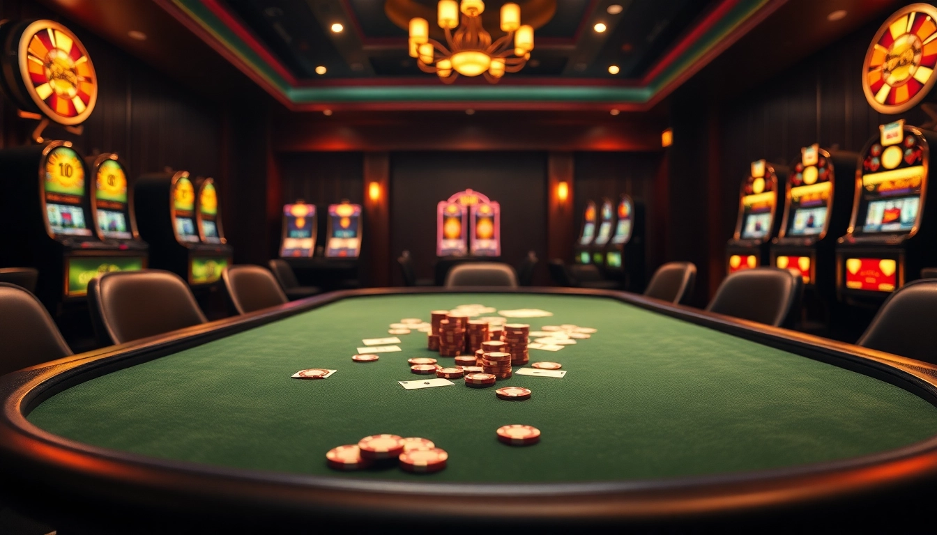 Jouez à des jeux captivants de casino en ligne avec des tables élégantes et des mises intrigantes.