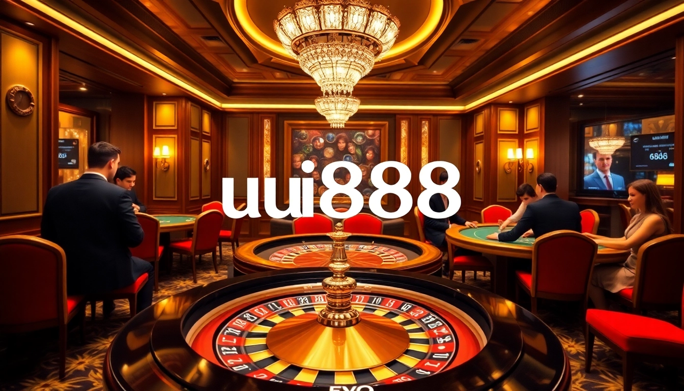 Engaged players at a luxurious casino table, experiencing high-stakes games on uu8888.