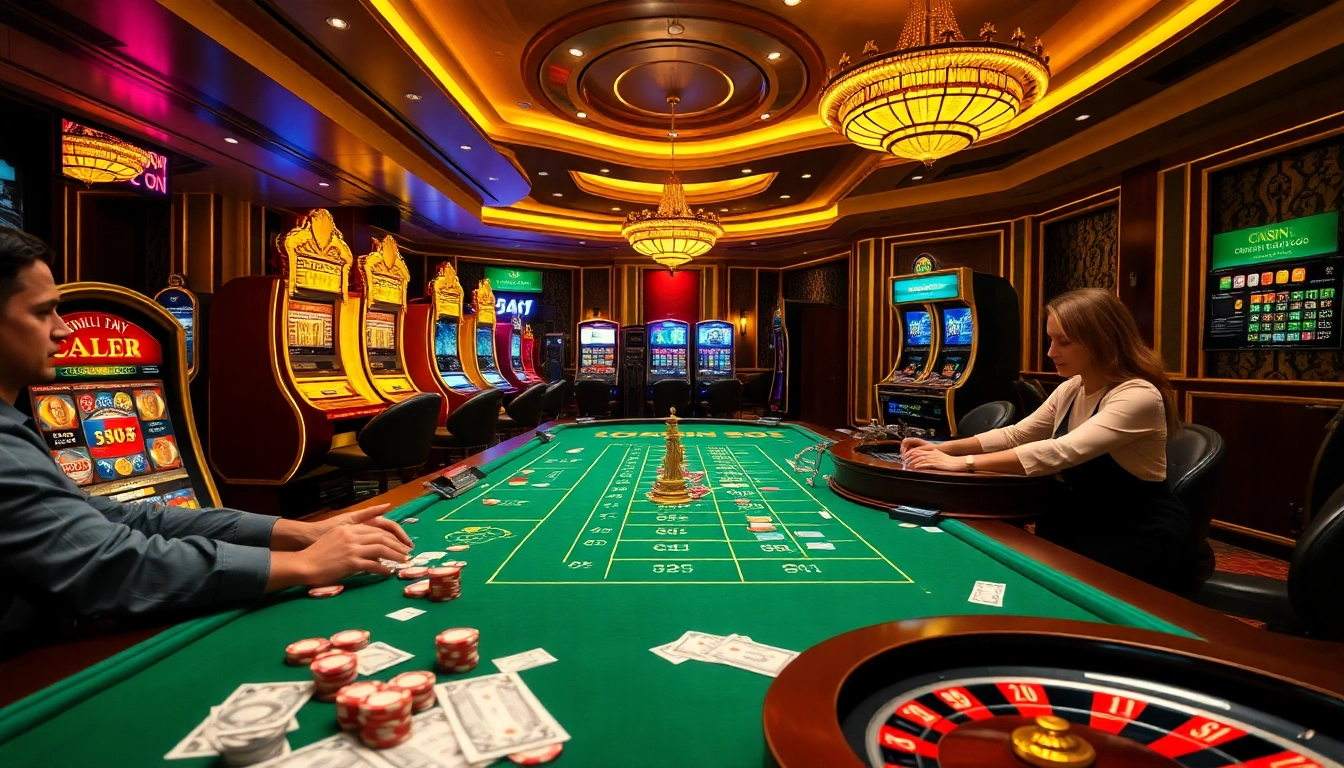 Experience the excitement of GK88.COM at a vibrant casino gaming table with chips and cards.