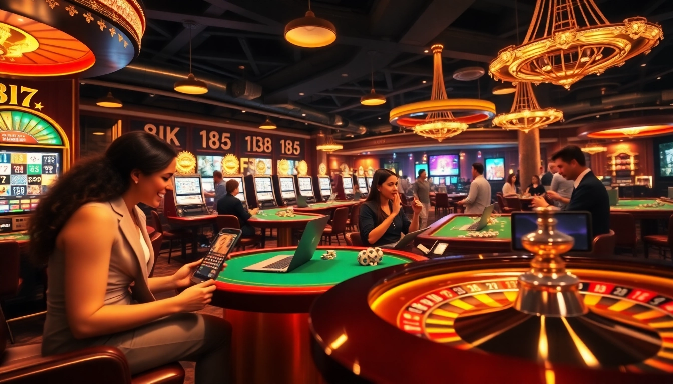 Creating a lively casino en ligne francais experience with players enjoying online gaming.
