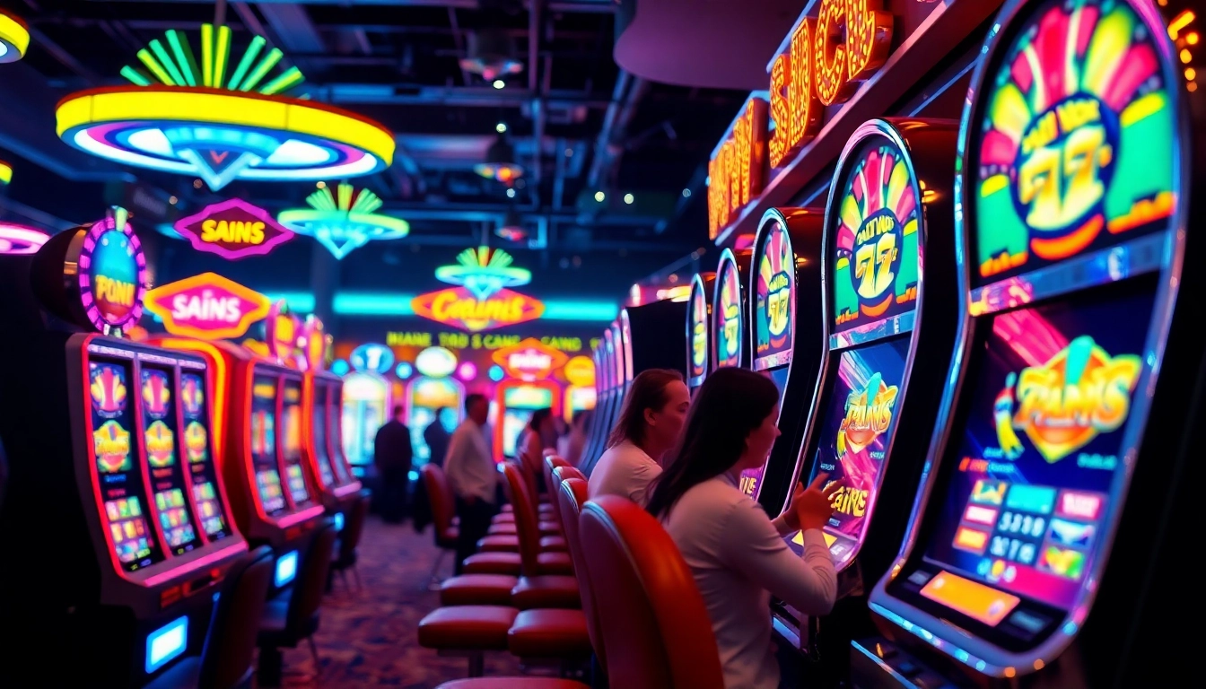 Les joueurs découvrent les nouvelles options de machine à sous casino dans un environnement de jeu vibrant. related image