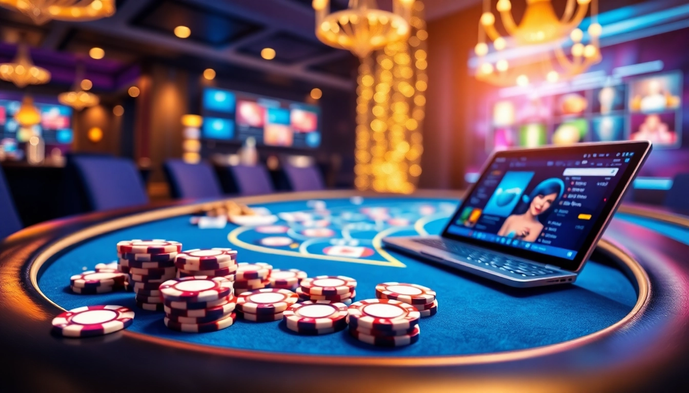 Jouer à des jeux de casino en ligne avec une ambiance élégante et moderne.