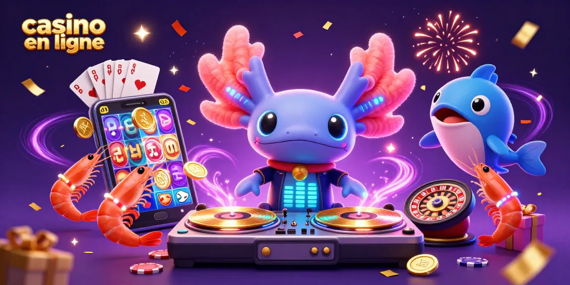 Jouer au casino en ligne avec une expérience immersive et captivante, célébrée par un DJ axolotl et une ambiance vibrante.