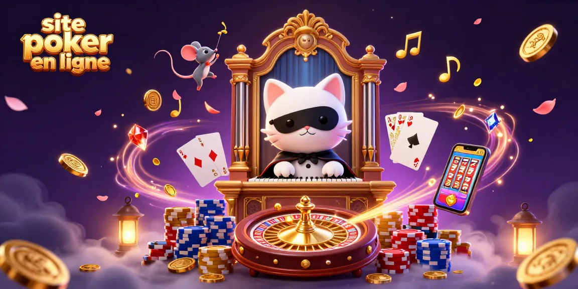 Jouez sur le site poker en ligne avec des personnages animés dans un casino richement décoré.