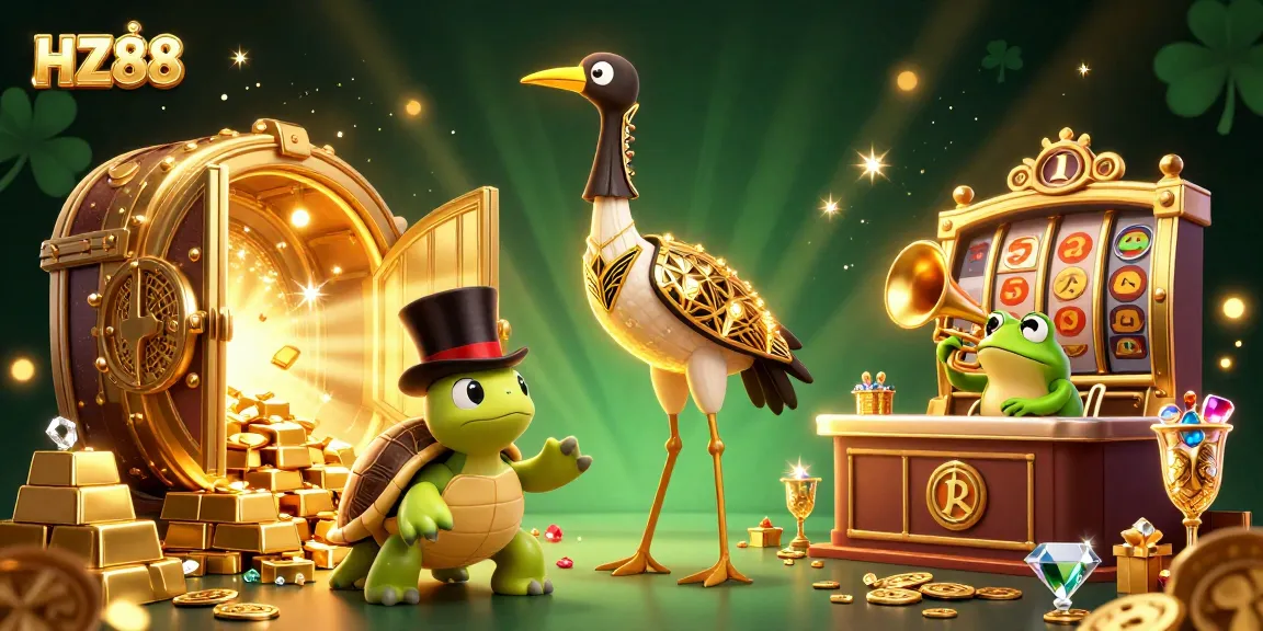 Experience HZ88's vibrant casino atmosphere with dynamic characters and glittering treasures.
