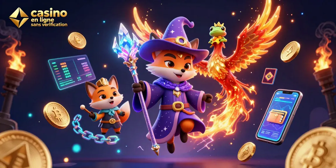 Jeux captivants au casino en ligne sans vérification avec un renard sorcier et un phoenix flamboyant.