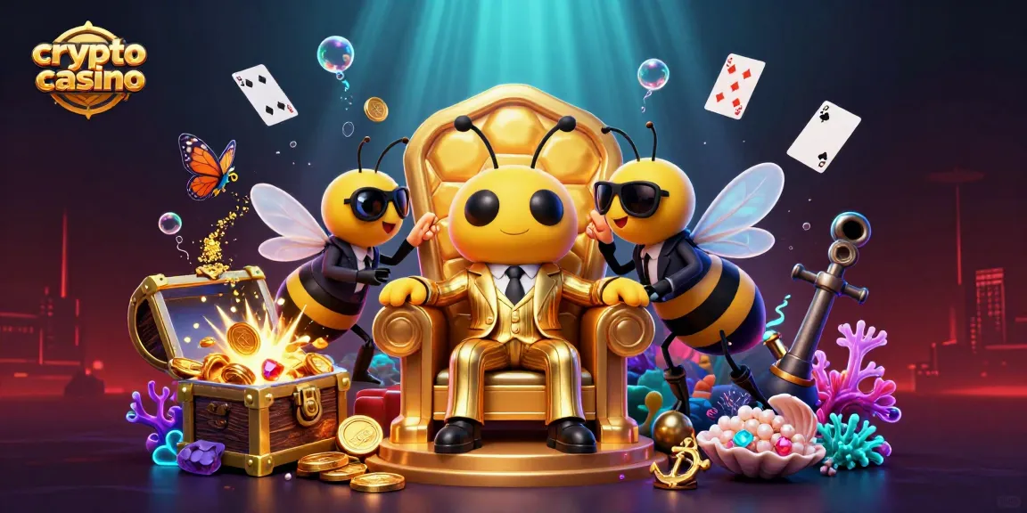 Plongez dans l'univers du crypto casino avec un boss de la mafia en costume miniature, gardes et secrets étincelants.