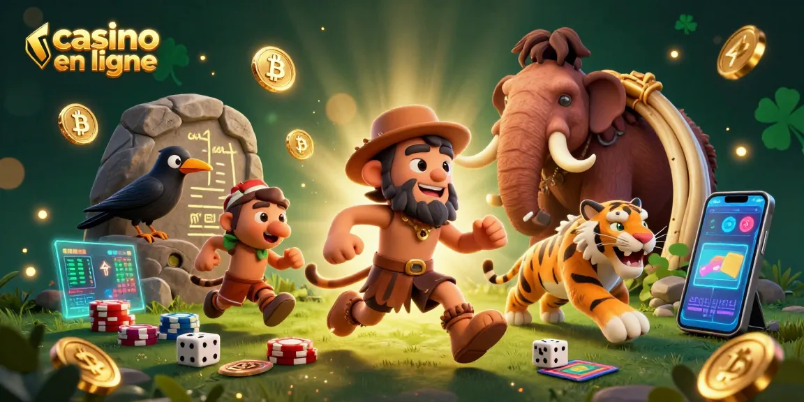 Jouer au casino en ligne avec des personnages colorés et des éléments de crypto-monnaies.