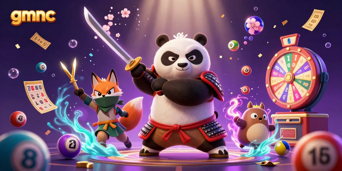Engage with the thrilling world of gmnc as a fierce samurai panda battles obstacles amidst vibrant lottery elements.